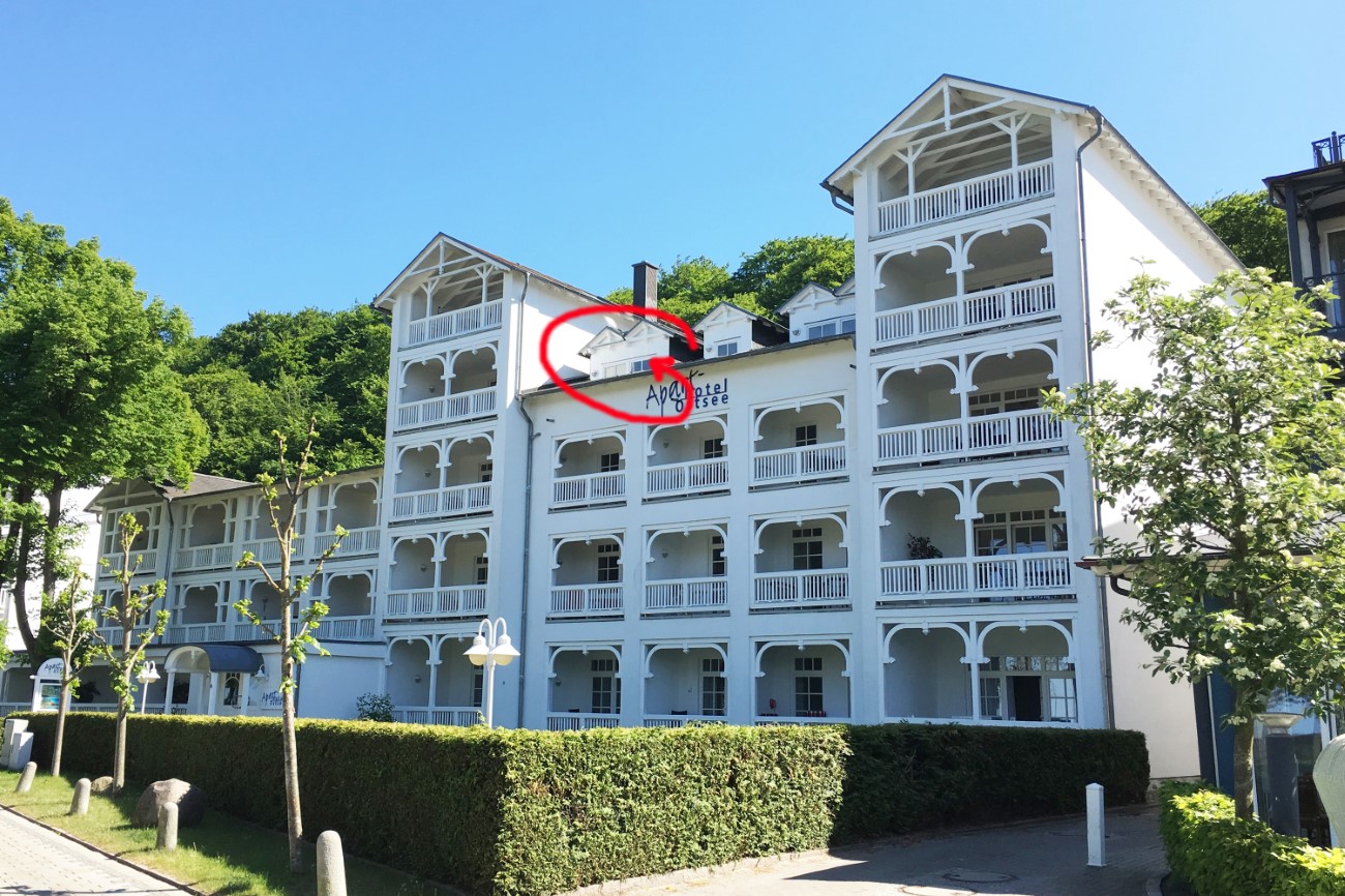 Aparthotel ostsee in Binz auf Rügen - Fewo Meeresfreude - Balkon mit Meerblick